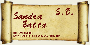 Sandra Balta vizit kartica